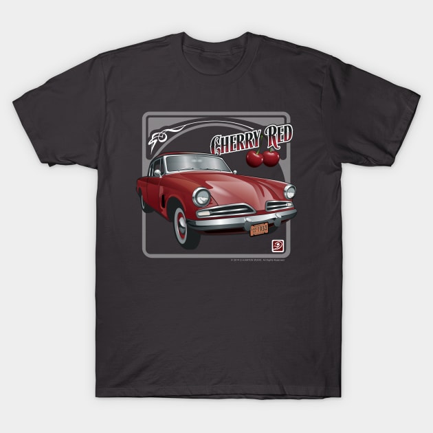 Cherry Red 53 Studebaker T-Shirt by D.H. Kafton Studio